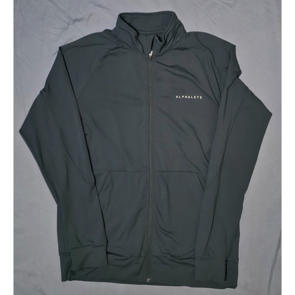 Alphalete Mens Track Jacket full Zip Blue Long Sleeve Sz L Athletic Workout Wear